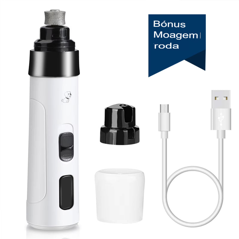 Cortador de Unhas Para Cães e Gatos Elétrico Silencioso USB Recarregável  (Pequeno e Médio Porte)