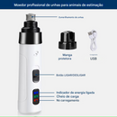 Cortador de Unhas Para Cães e Gatos Elétrico Silencioso USB Recarregável  (Pequeno e Médio Porte)