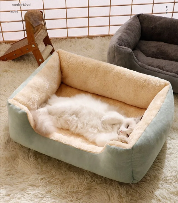 Cama para Cães e Gatos. Almofada de Pelúcia para Animais de Estimação.