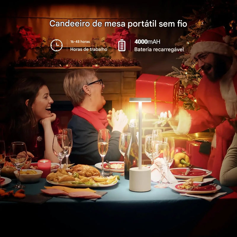 Luminárias em Led de Mesa Sem Fio Recarregaveis Portátil,  Iluminação Regulável em 3 Cores para Quarto, Sala e Sala de Jantar