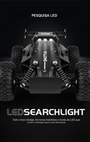 Carrinho Controle Remoto de alta velocidade, Caminhão Off-Road com Luzes LED, Brinquedo para Crianças e Adultos
