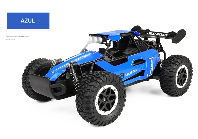 Carrinho Controle Remoto de alta velocidade, Caminhão Off-Road com Luzes LED, Brinquedo para Crianças e Adultos