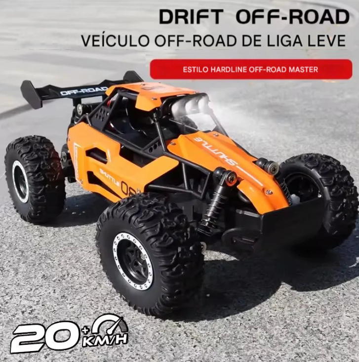 Carrinho Controle Remoto de alta velocidade, Caminhão Off-Road com Luzes LED, Brinquedo para Crianças e Adultos