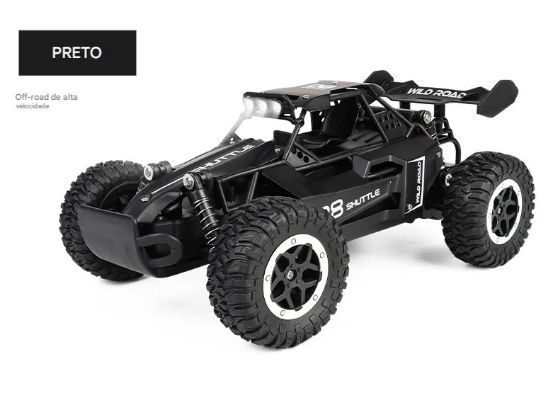 Carrinho Controle Remoto de alta velocidade, Caminhão Off-Road com Luzes LED, Brinquedo para Crianças e Adultos
