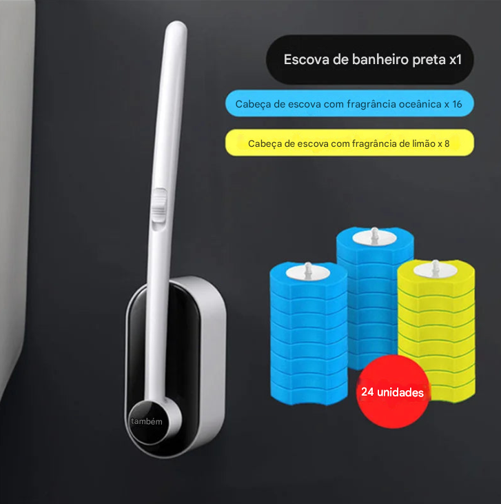 Escova Limpeza para Vaso Sanitário Descartável com Suporte Longo, Limpeza Doméstica, Acessórios para Limpeza