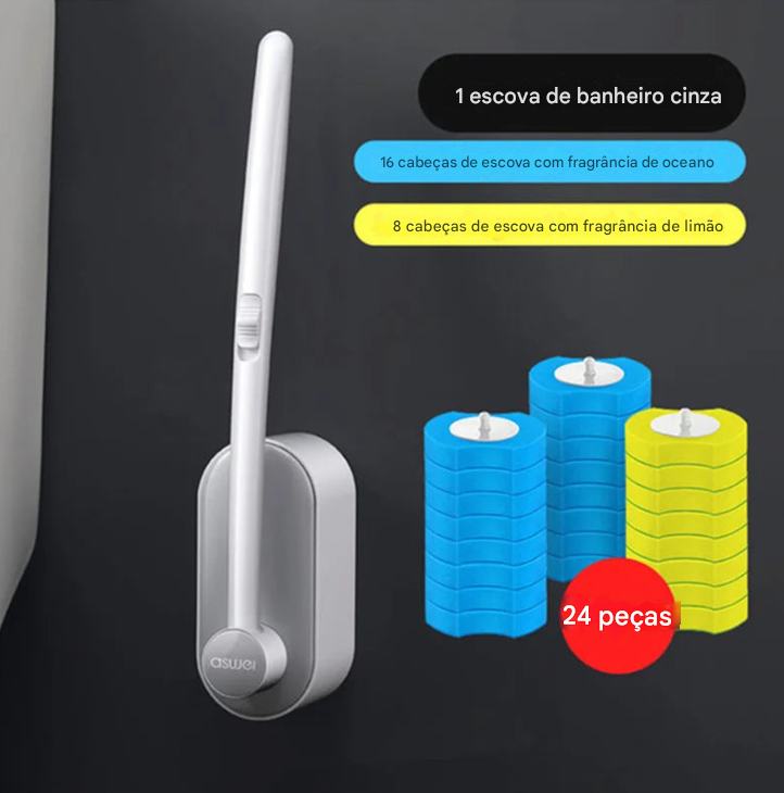 Escova Limpeza para Vaso Sanitário Descartável com Suporte Longo, Limpeza Doméstica, Acessórios para Limpeza