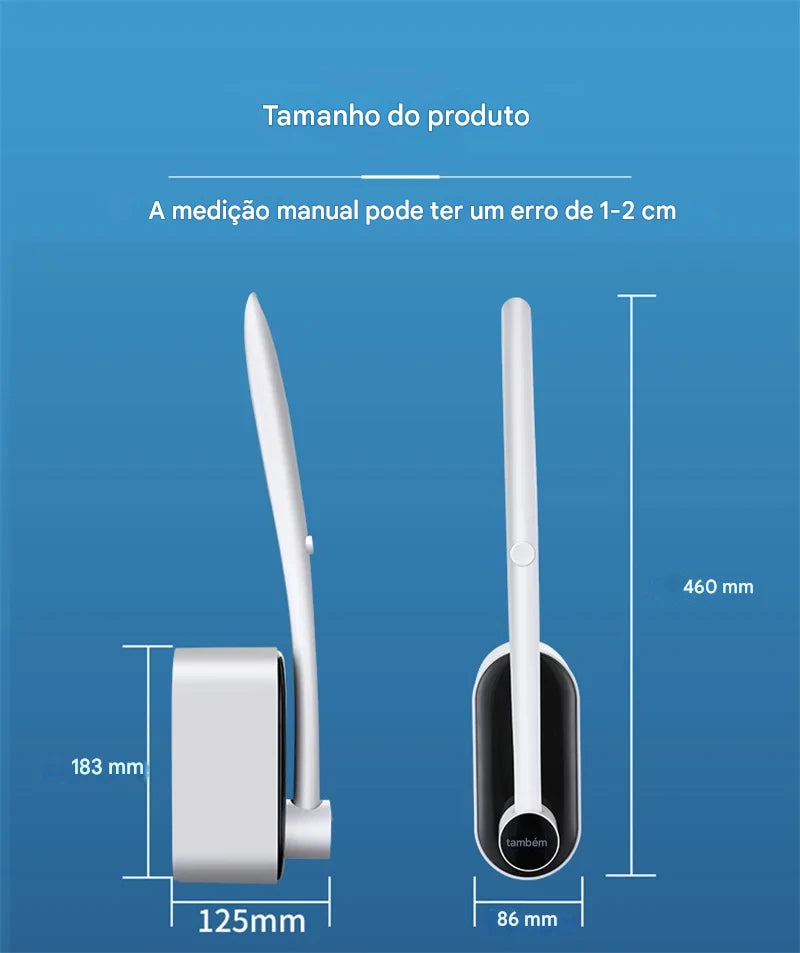 Escova Limpeza para Vaso Sanitário Descartável com Suporte Longo, Limpeza Doméstica, Acessórios para Limpeza
