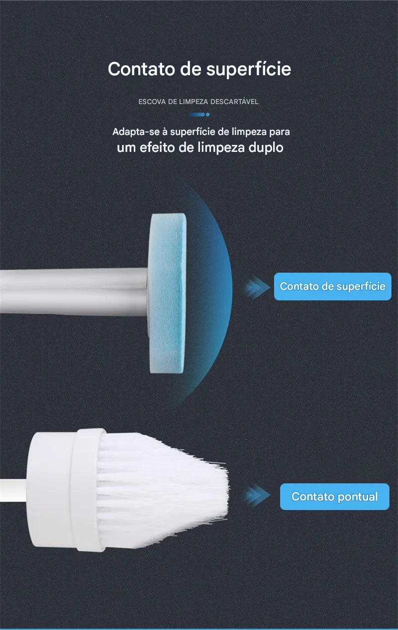 Escova Limpeza para Vaso Sanitário Descartável com Suporte Longo, Limpeza Doméstica, Acessórios para Limpeza