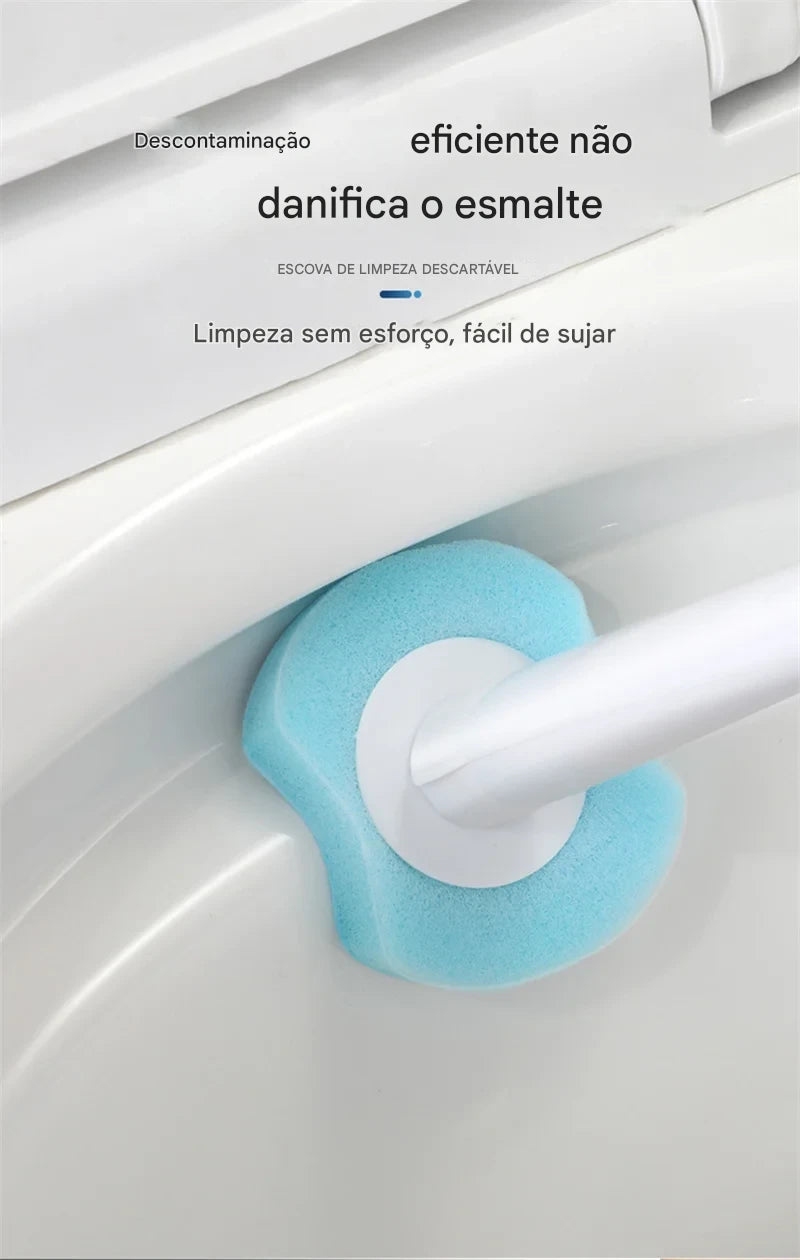 Escova Limpeza para Vaso Sanitário Descartável com Suporte Longo, Limpeza Doméstica, Acessórios para Limpeza