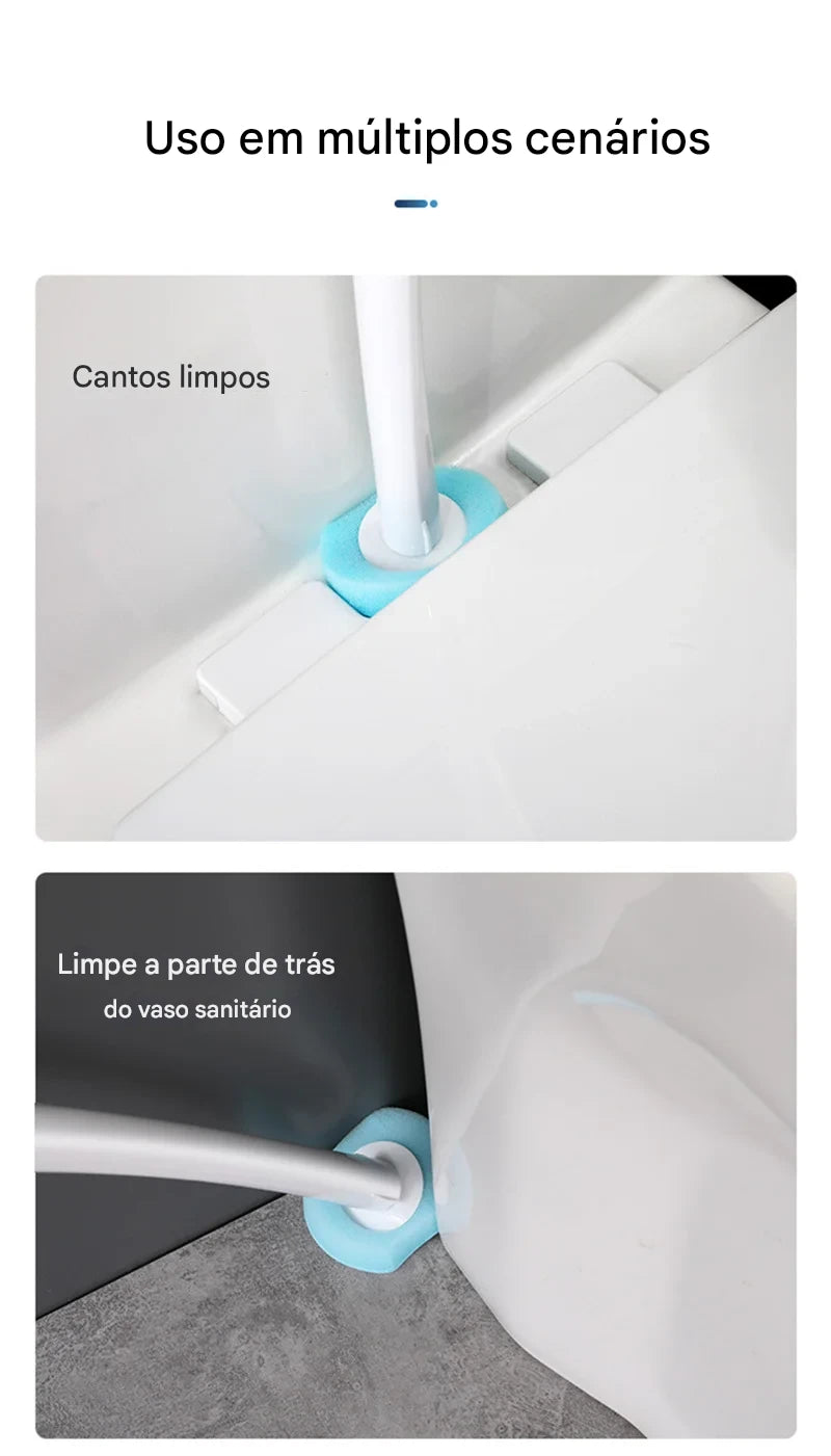 Escova Limpeza para Vaso Sanitário Descartável com Suporte Longo, Limpeza Doméstica, Acessórios para Limpeza