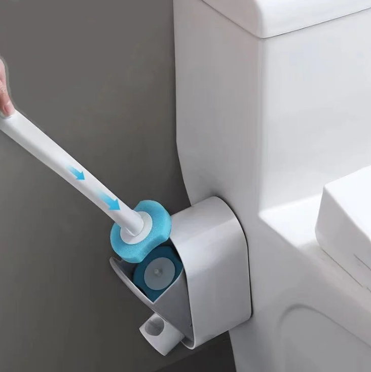 Escova Limpeza para Vaso Sanitário Descartável com Suporte Longo, Limpeza Doméstica, Acessórios para Limpeza