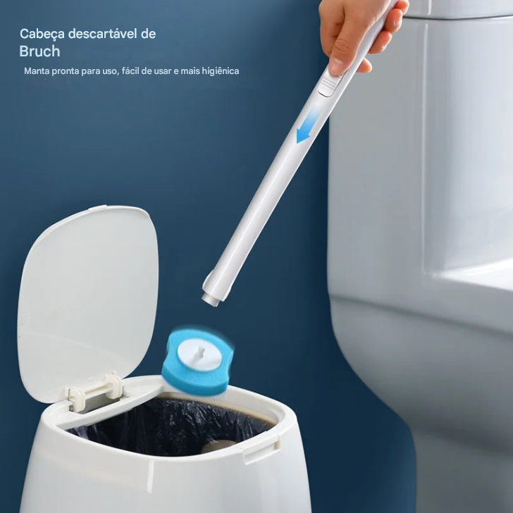 Escova Limpeza para Vaso Sanitário Descartável com Suporte Longo, Limpeza Doméstica, Acessórios para Limpeza
