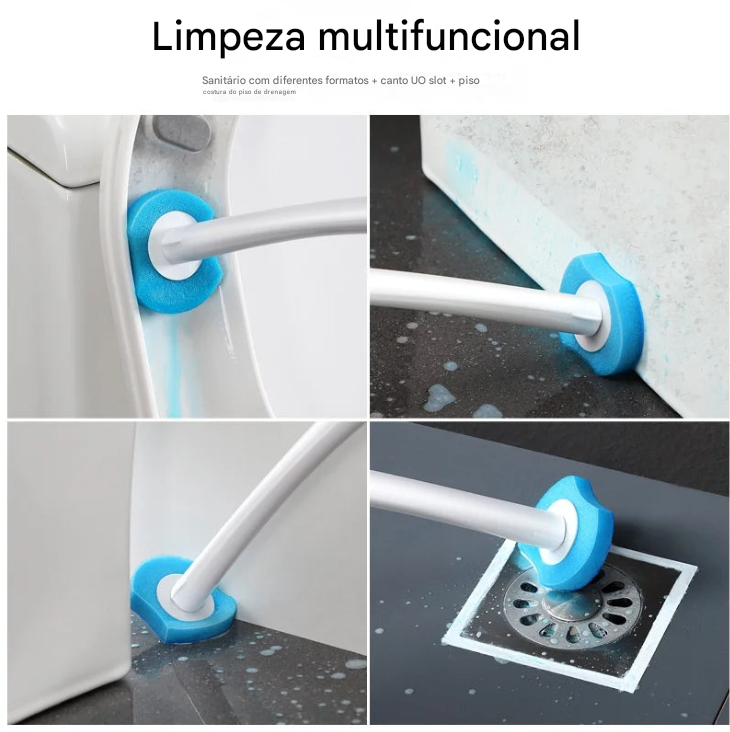 Escova Limpeza para Vaso Sanitário Descartável com Suporte Longo, Limpeza Doméstica, Acessórios para Limpeza