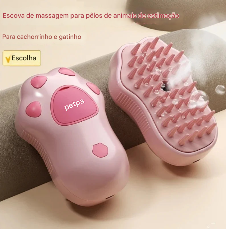 Escova Massageadora para Caes e Gatos  Elétrica 3 em 1. Escova Spray para Remoção de Pelos de Pets.