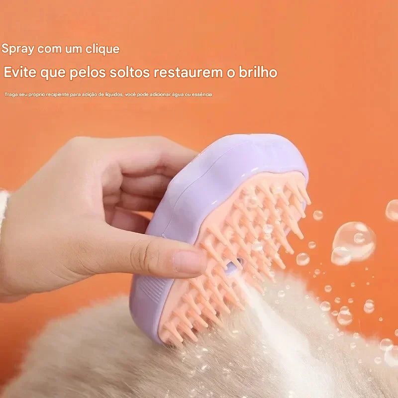 Escova Massageadora para Caes e Gatos  Elétrica 3 em 1. Escova Spray para Remoção de Pelos de Pets.