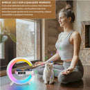 Estação Multifuncional 15W: Carregamento Celular Rápido, Som, Despertador, Luz Noturna e Suporte em Um Só Produto!