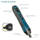 Chave de Fenda / Parafusadeira Elétrica Sem Fio 1300mAh, Bateria De Lítio Recarregável, Torque Ajustável.