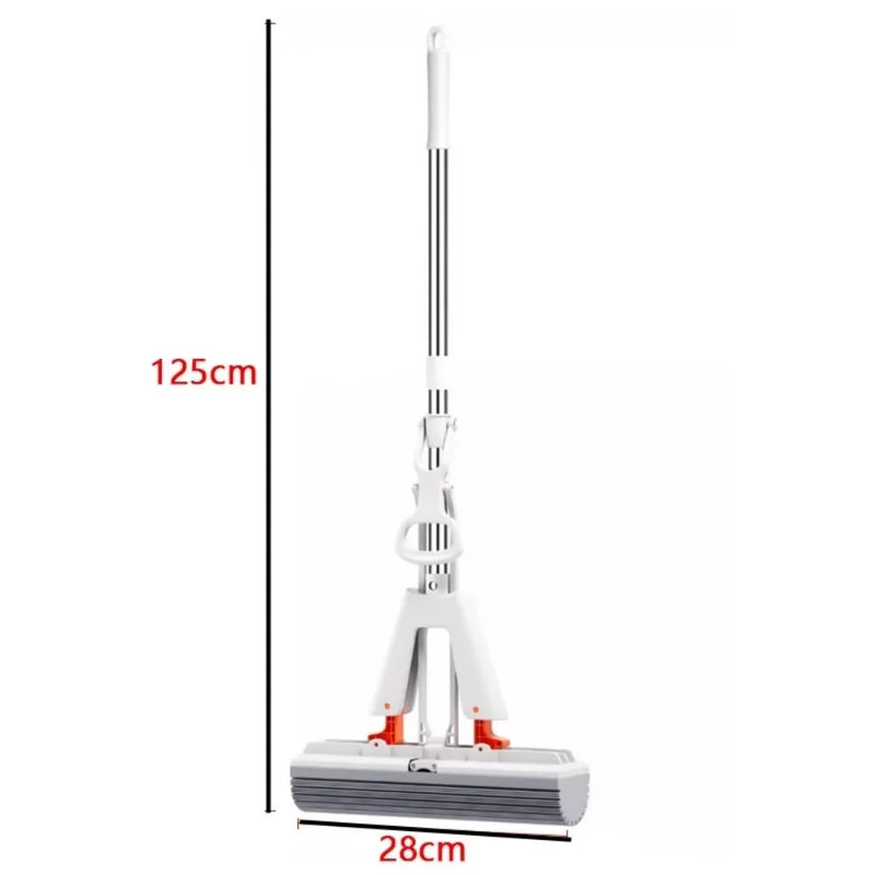 Mop Rodo Esfregão Dobrável de Algodão  - Espreme Sem as mãos - Refil Substituível  - Limpeza Doméstica