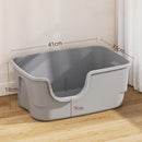 Caixa de Areia para Gatos, Grande Capacidade, Plástico Semi Fechado, Antirrespingos.