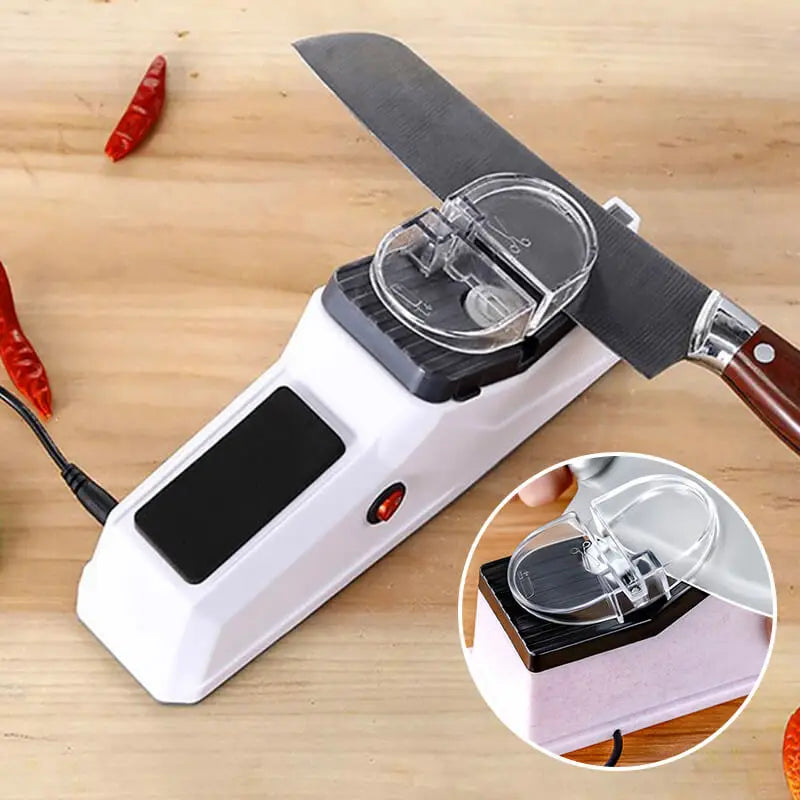 Afiador de facas ELÉTRICO ajustável para facas de cozinha, Afiador de faca elétrico usb ajustável para facas de cozinha, tesoura, afiador de faca profissional branco. Afiação rápida em 5 segundos