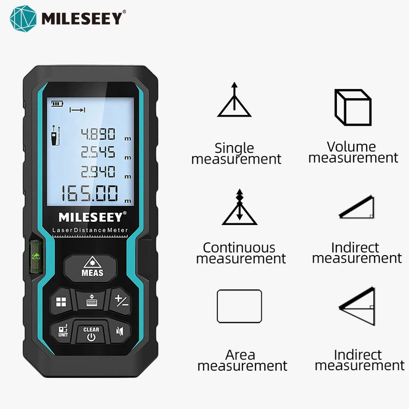 Mileseey s6 fita métrica laser 40m telêmetro laser ip54 trena/régua eletrônica ferramenta de medição útil