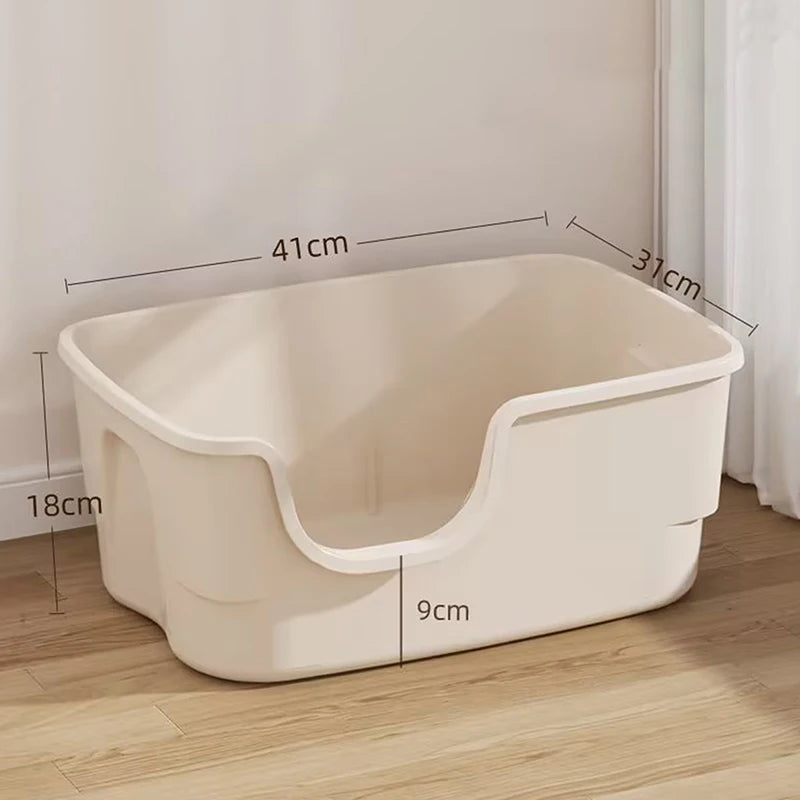 Caixa de Areia para Gatos, Grande Capacidade, Plástico Semi Fechado, Antirrespingos.
