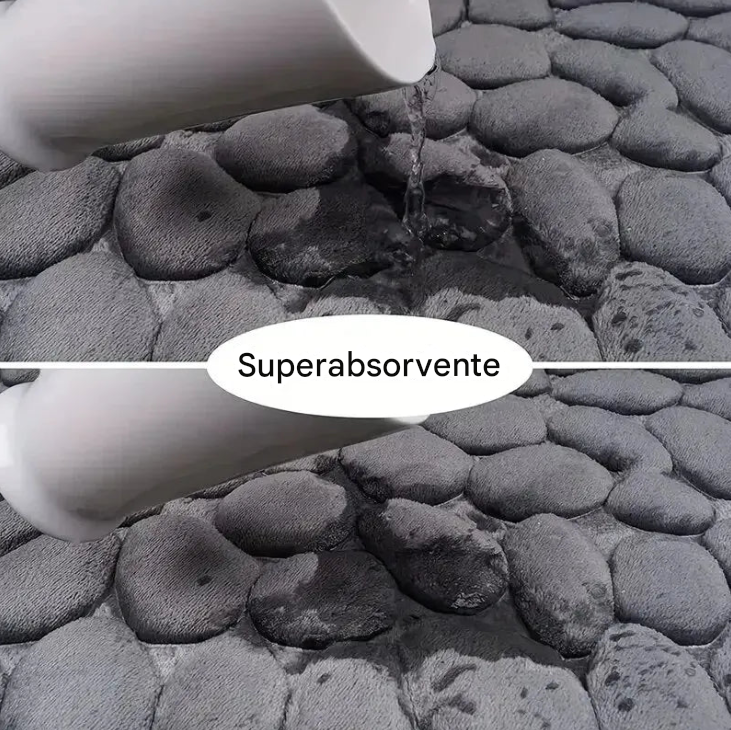 Tapete Antiderrapante de Fibra em Relevo para Banheiro e Sala de Estar