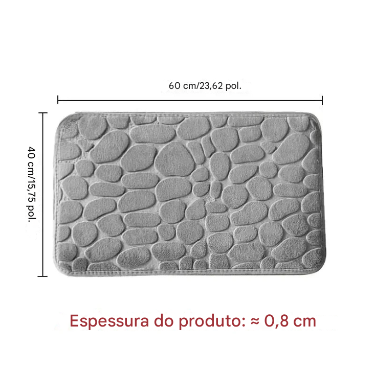 Tapete Antiderrapante de Fibra em Relevo para Banheiro e Sala de Estar